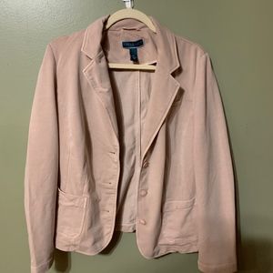 Blush button front blazer
